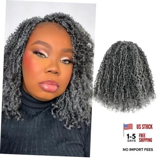 Yanky Twist Crochet Hair – 10 Inch Gray Salt and 10 Inch (Pack of 8) F1B/Gray