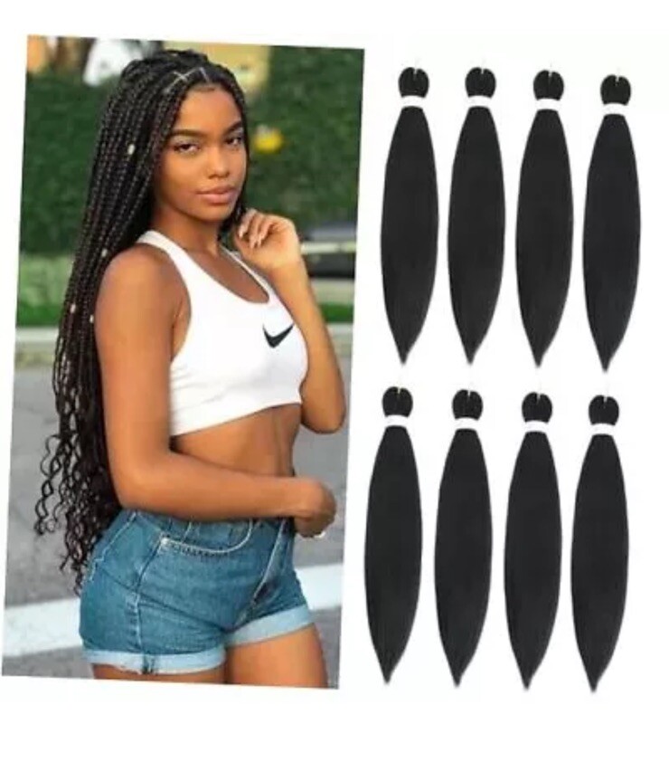 Braiding Hair Pre Stretched 36 Inch 8 Packs Long 36 Inch (Pack of 8) 1B