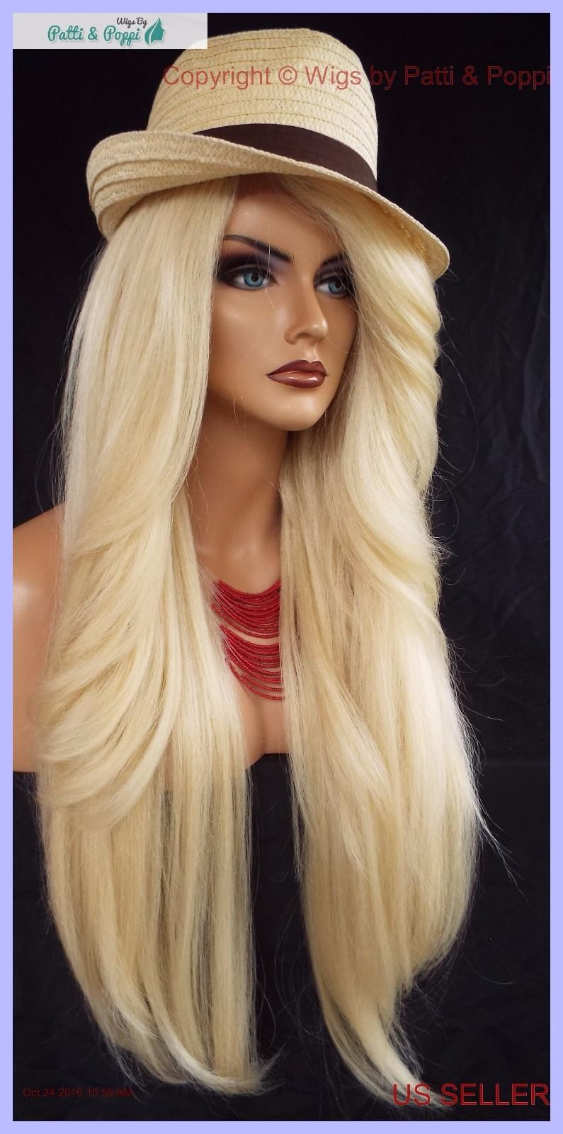 25″ Lace Front Wig Deep C-Part Heat Safe Straight Hair Color 613 Unisex