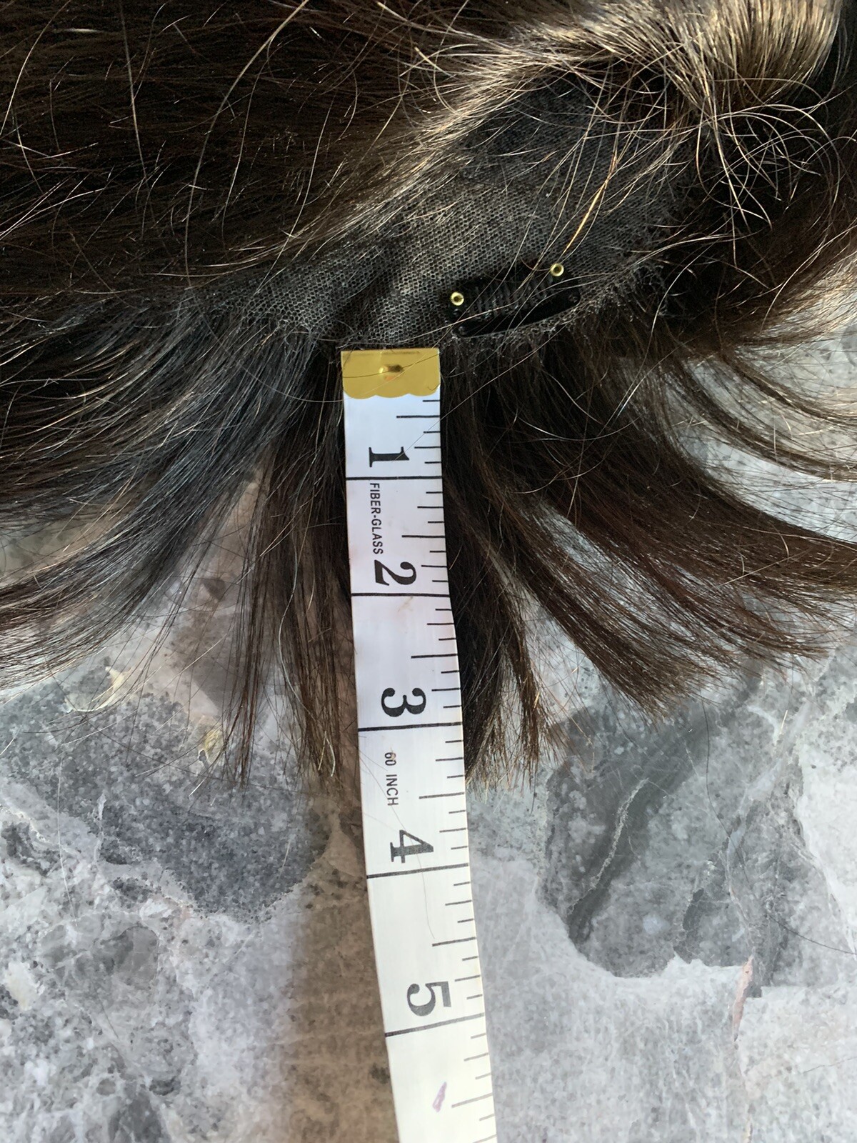 Black/Brown 100% Human hair Mono Crown top/ toupee /topper/Wiglet Hand Tied