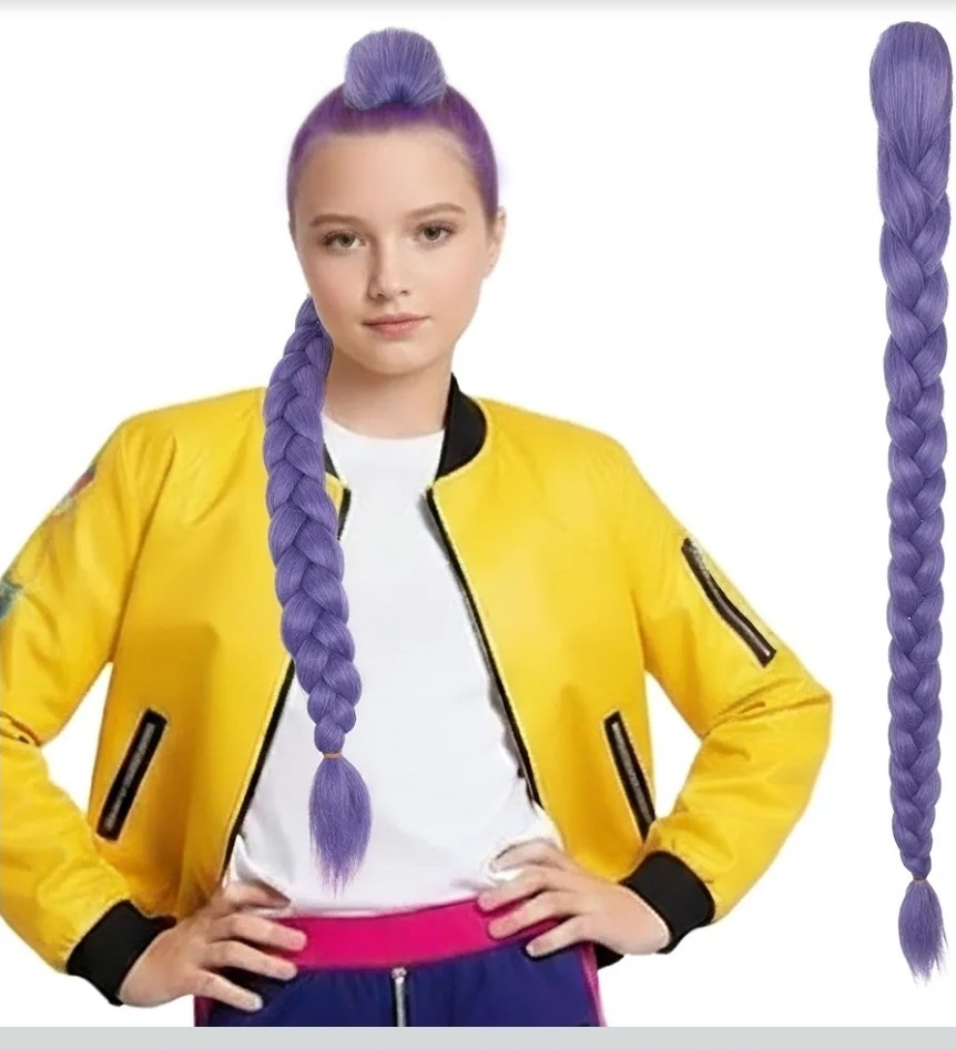 Yan Dream Purple Braid Wig 90cm Thick Long Lavender Purple Braid Hair Cosplay…