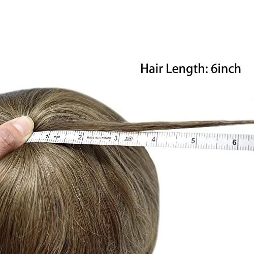 Mens Toupee Human Hair Systems Full Poly Thin Skin Hair Piece Replacement System