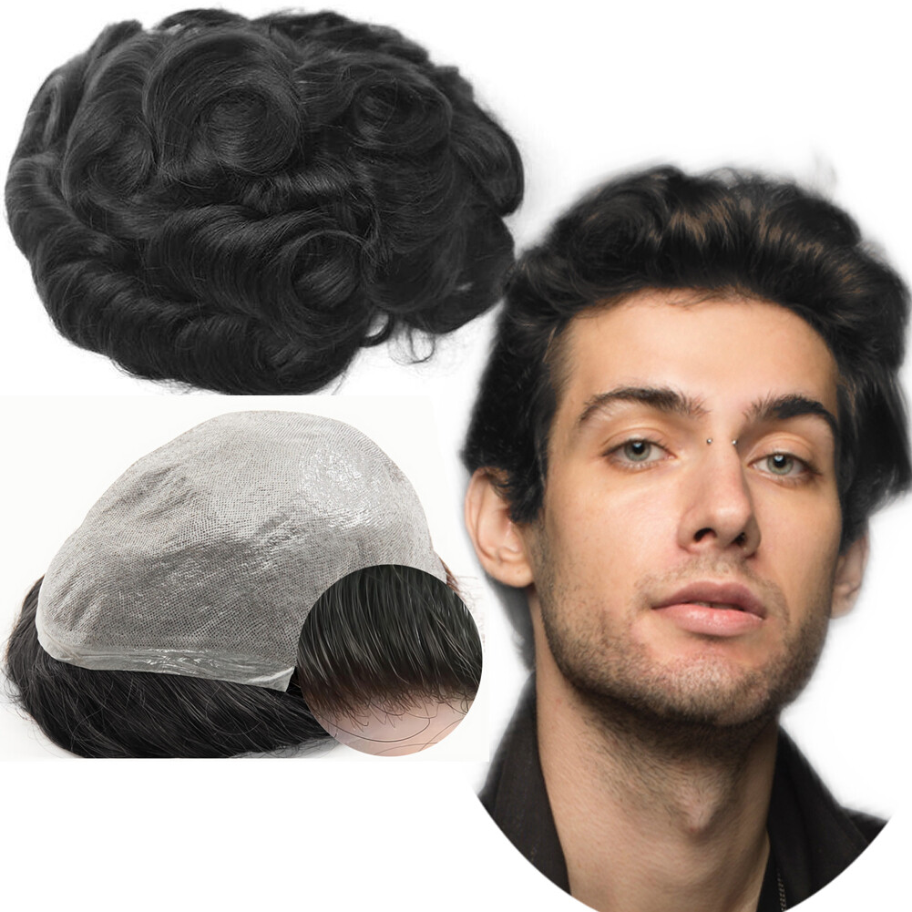 YANAHAIR Toupee for Men Skin pieces Mens Human Hair System 0.04mm PU Poly Units