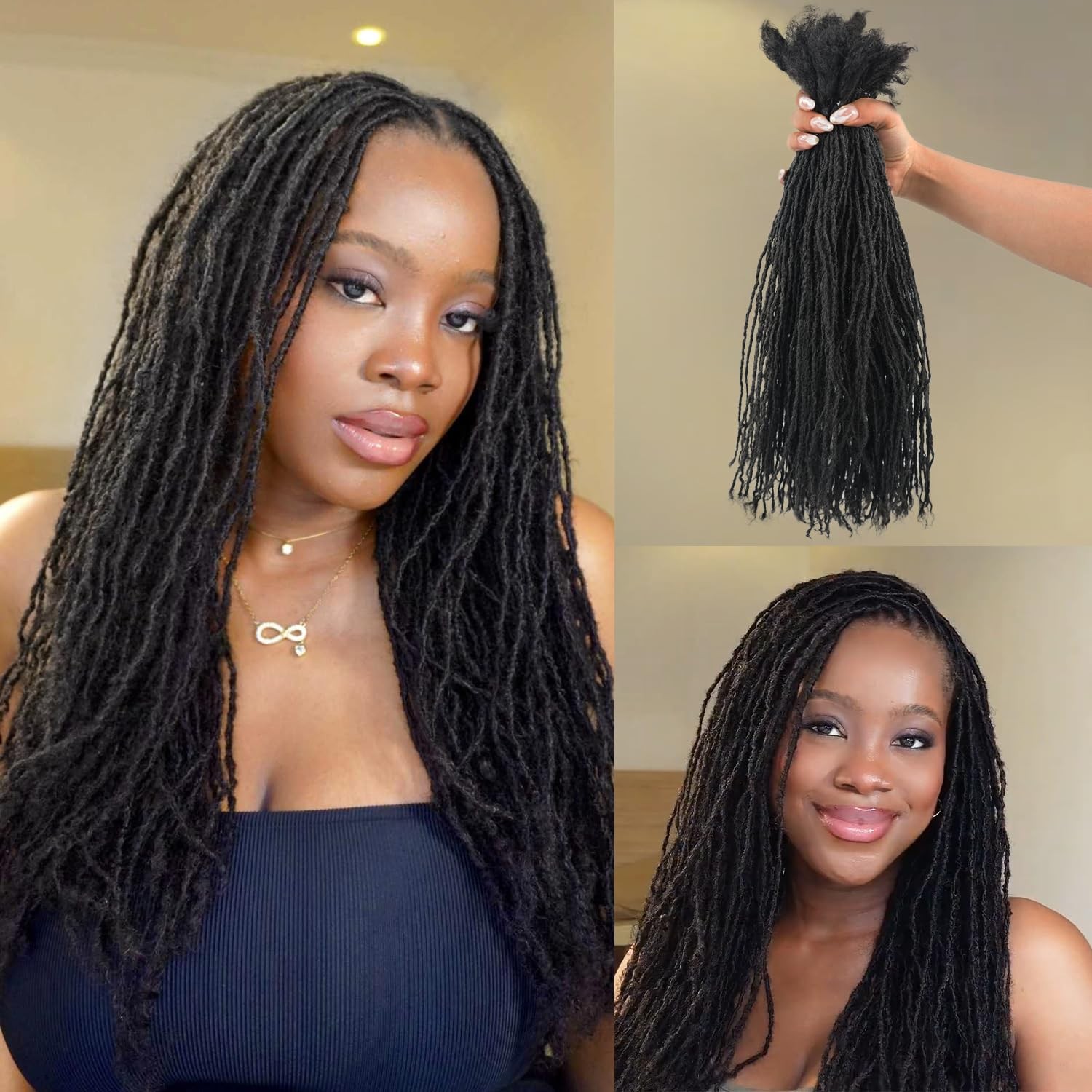 Originea 8-18″ Human Hair Micro Loc Extensions 0.1 0.2 0.4 Thick Curly Tips