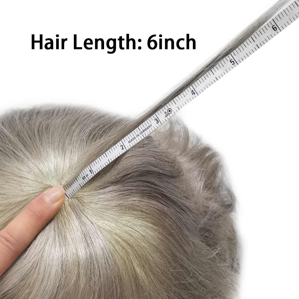 Mens Toupee Hairpiece Fine Mono Hair System Replacement Poly Skin Around Men Wig