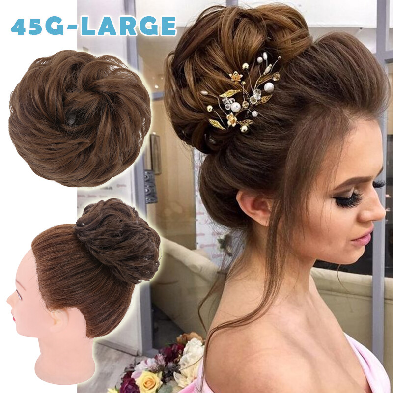 Thick Hair Bun Curly Messy Bun Ponytail Updo Hair Piece Scrunchie Hair Extension