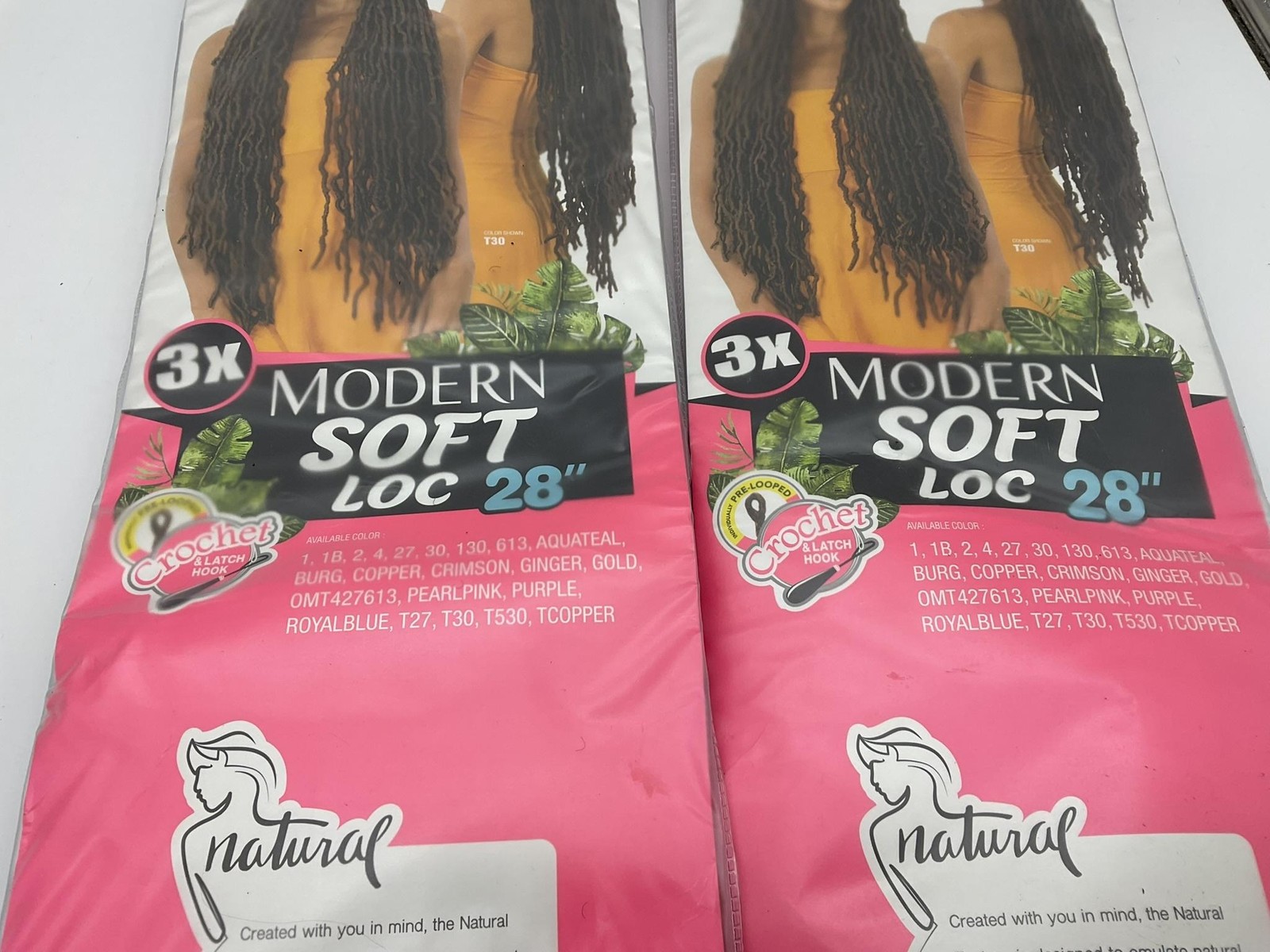 Mayde Beauty Modern Soft Loc 28in 1B 3X Crochet Synthetic Hair Extensions Lot 2