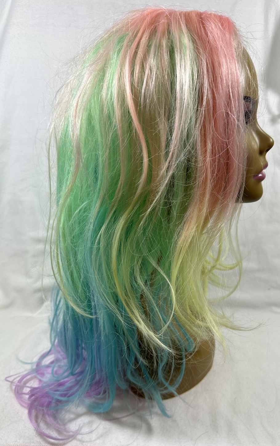 Multicolor Pastel Wig Long Layered Hair C Part Loose Waves Rainbow Ombre Cosplay