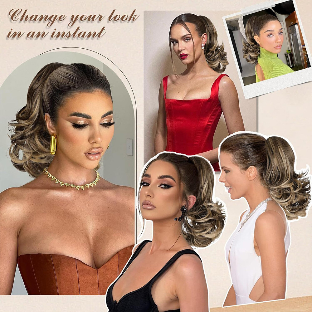Lady Hairpiece 12″ Real Claw Ponytail Clip In Hair Extensions Pony Tail As Human
