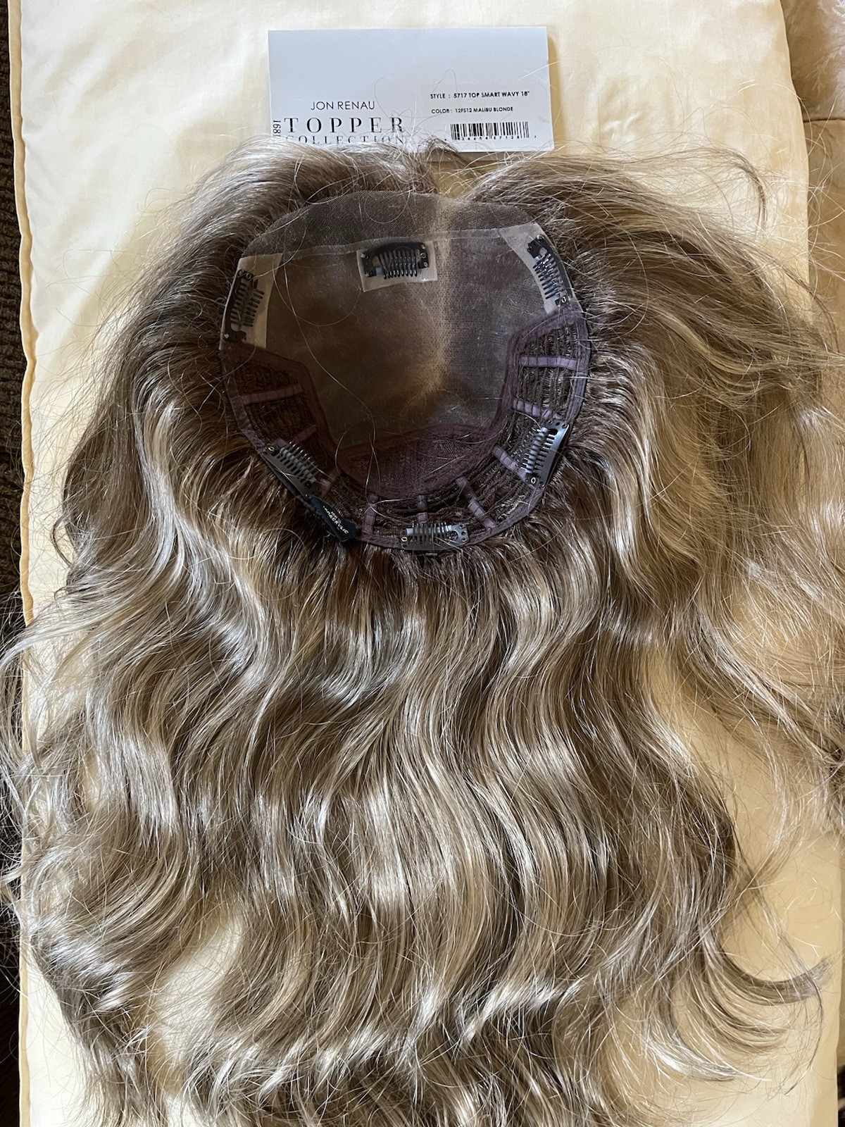 Jon Renau Top Smart Wavy Hair Topper Malibu Blonde Mono Top Lace Front MODIFIED