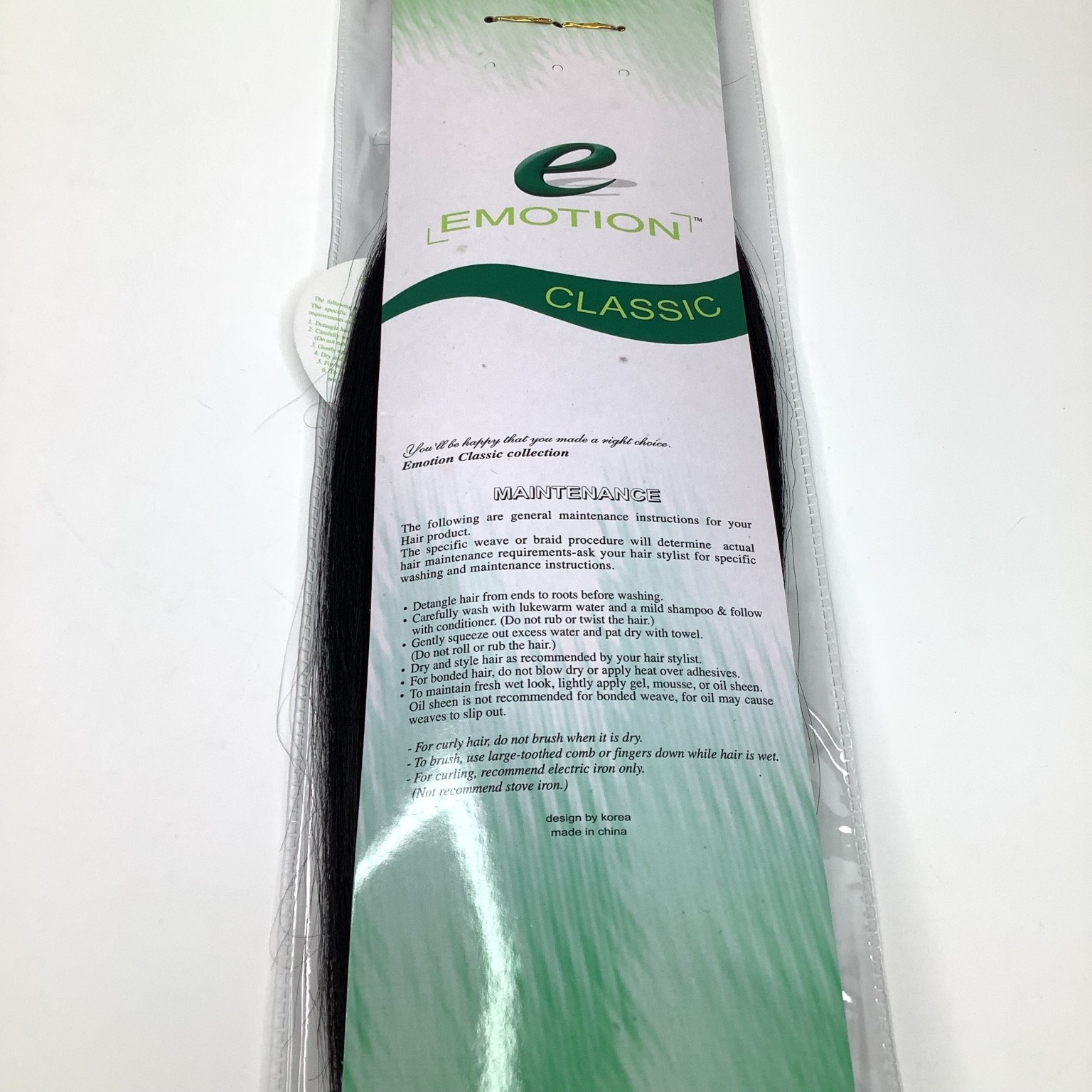 EMOTION CLASSIC Yaki Bulk Human Hair Extensions 1B 14-16 Inch