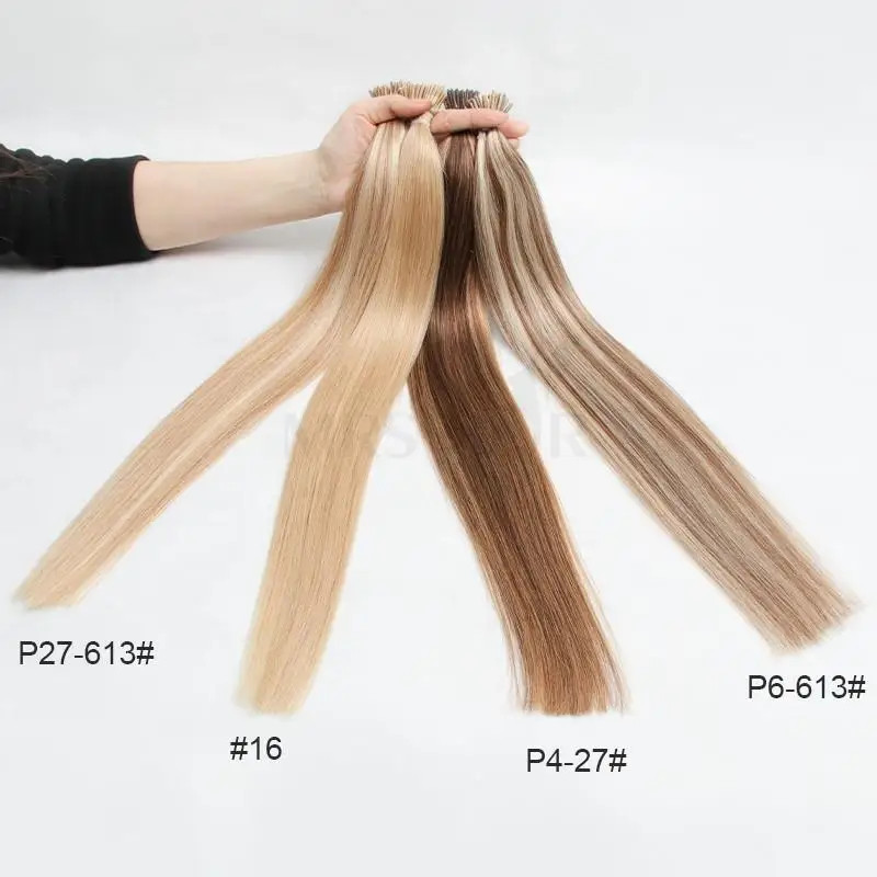 I Tip Hair Extensions Real Human Hair 30g/pack Microlink Capsules 14″