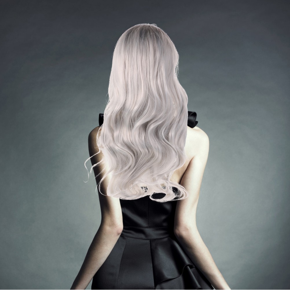 Colorful Long Curly Black Ombre Grey Cosplay Wig High Temperature Fiber Wig