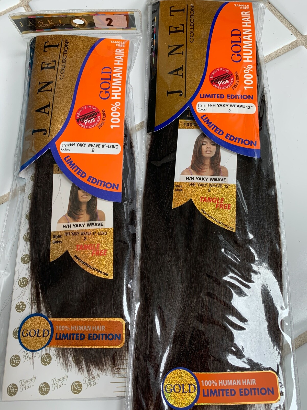 Janet Yaky Weave 100″ human Hair. color 1, 1B, 2, 4. Length 8″, 10″, 12″ 14″