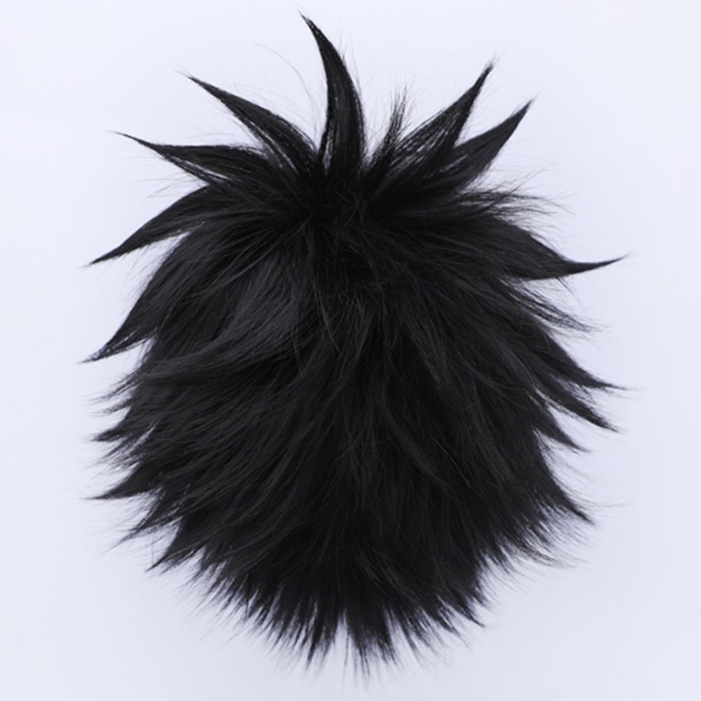 Hair Cap+ Black Spiky Wig Men Short Black Anime Wig Cosplay Spiked Hair Wigs …