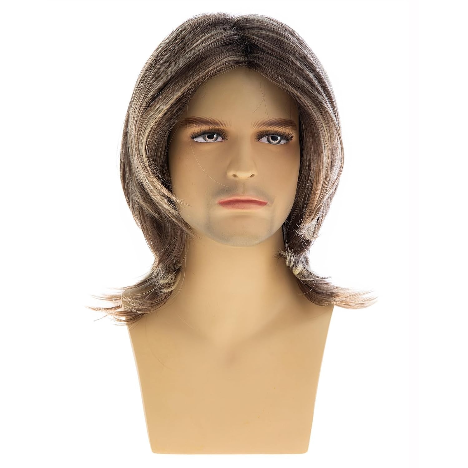 Mens Shoulder Length Wig – Heat Resistant – Adjustable Cap