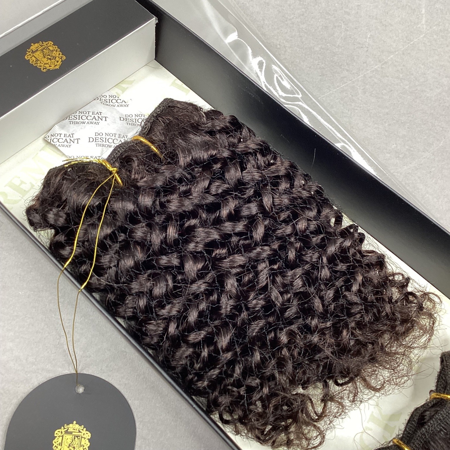 REMI BLACK Bohemian 8″ Curly Human Hair Extensions Color 2 (3 Pcs)
