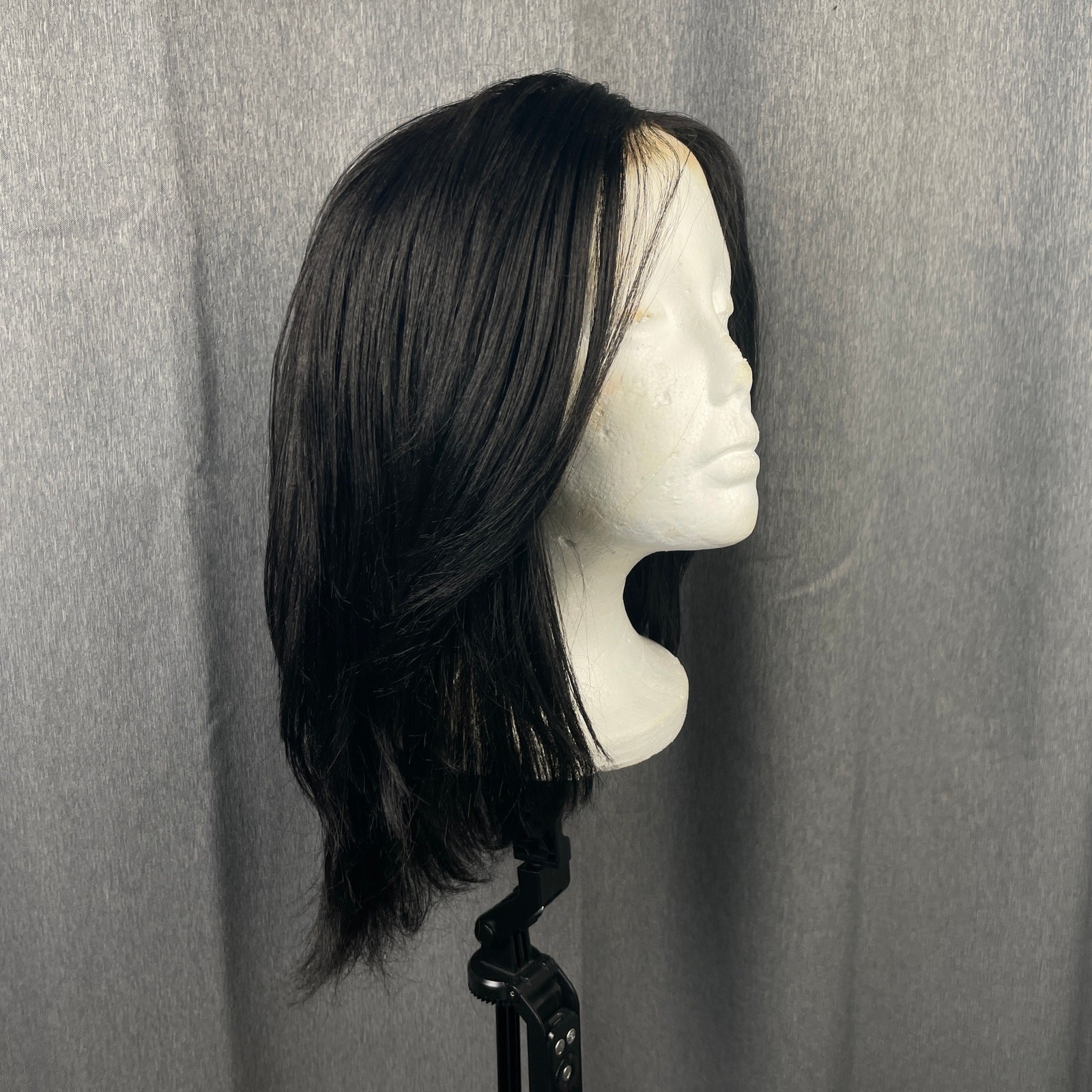 R&B Straight Black Layered Lace Front Hair Wig