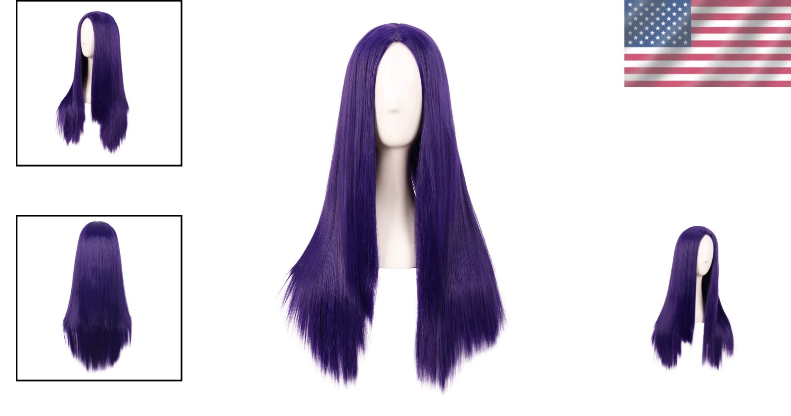 Elegant 28 Inch Dark Purple Synthetic Wig for Stylish Women – Adjustable Cap