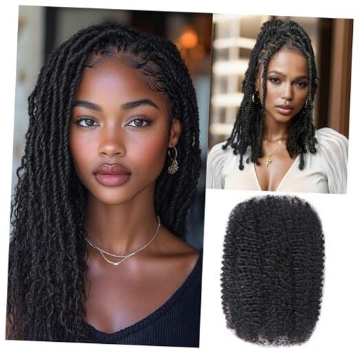 Afro Kinkys Bulk Human Hair 35g Per Bundle for Dreadlocks 16 Inch Natural Black