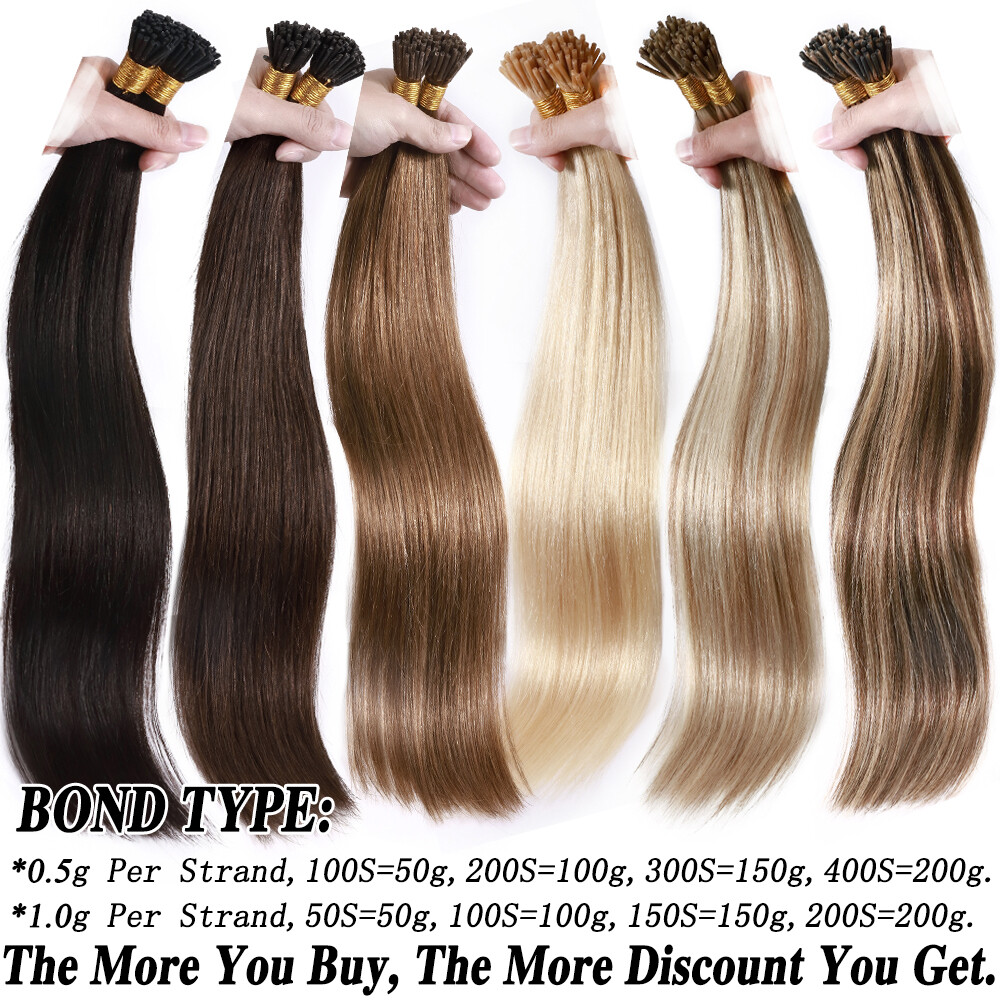 Highlight Balayage Thick Bonds Micro Ring Stick I Tip Remy Human Hair Extensions