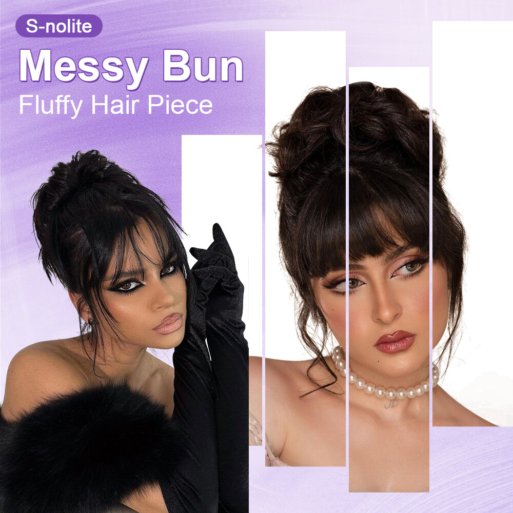 Large Messy Bun Scrunchie Hair Extensions Ponytail Blonde Hair piece As Human US