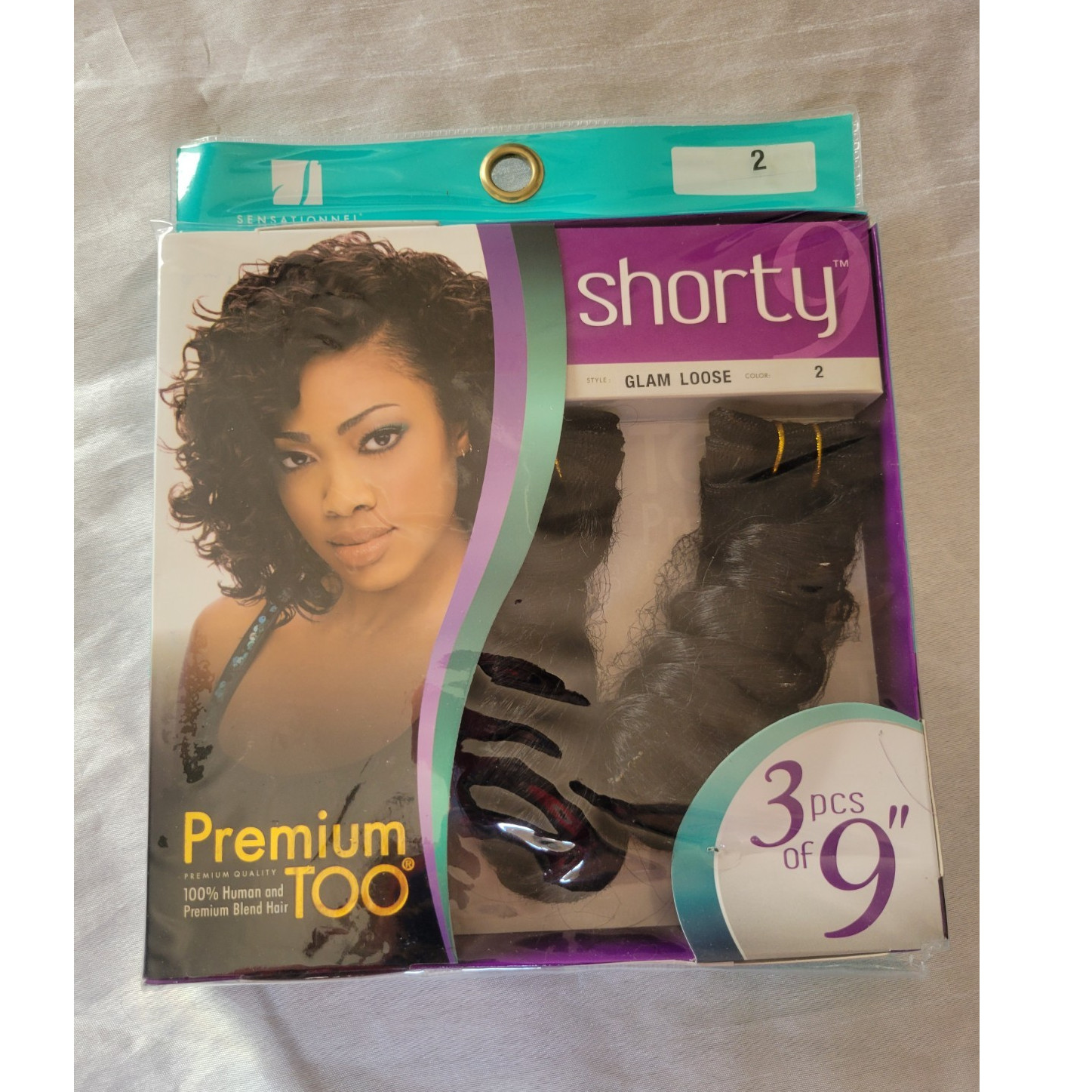 Sensationnel Shorty Glam Loose Curly Human Hair Blend Weft 3pcs 9in 2