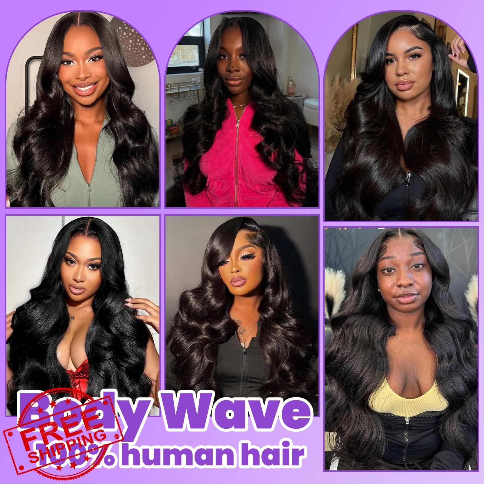 VKOFUN Body Wave Hair Bundles 22 24 26 28 Inch 4 Bundles