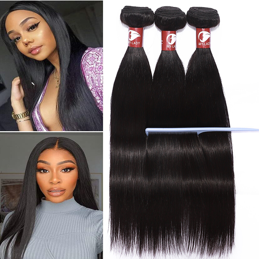 9A Human Hair Bundles Remy Virgin Hair Extensions Straight Body Wave Water Curly