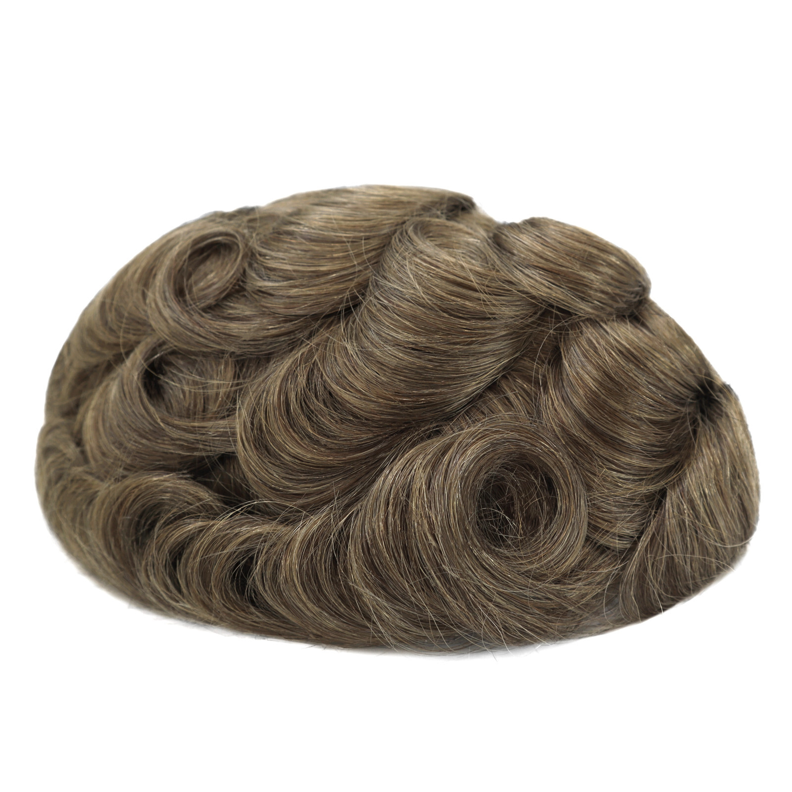 Mens Hair Toupee System Full French Lace Human Hair Medium Density 130% #18