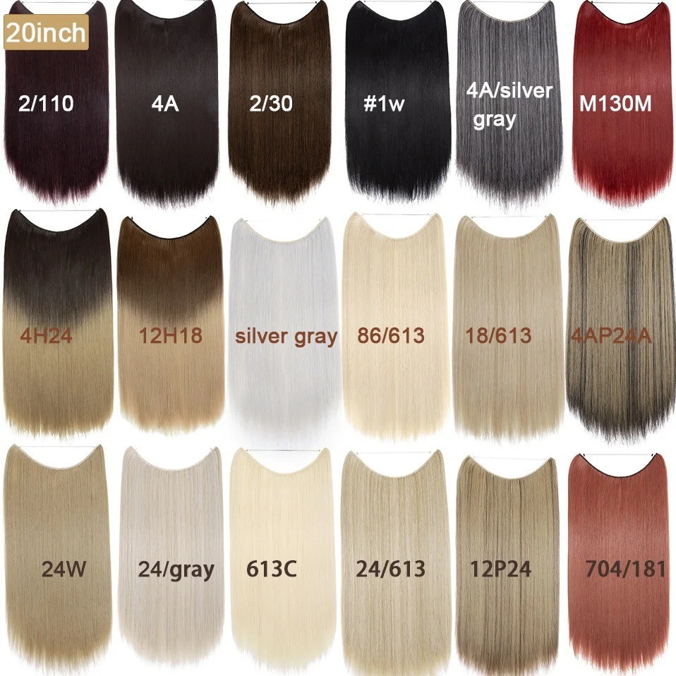 100% Real Natural as Human Invisible Wire in Hair Extensions One Piece & Ring US