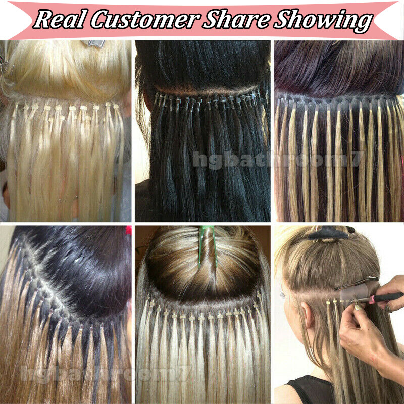 Ombre Micro Ring Loop Remy Human Hair Extensions Pre Bonded Tips Beads 100S=100G