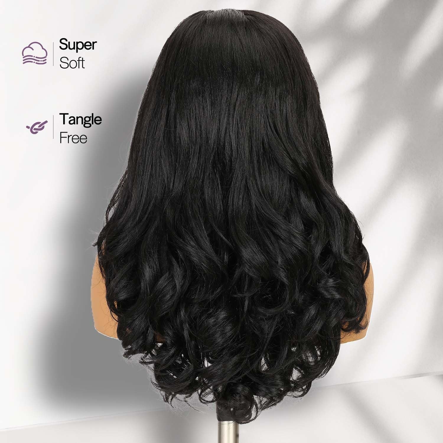 Yaki Curly Half Wig Loose Curly Synthetic Kinky Straight Wig With Curly End f…