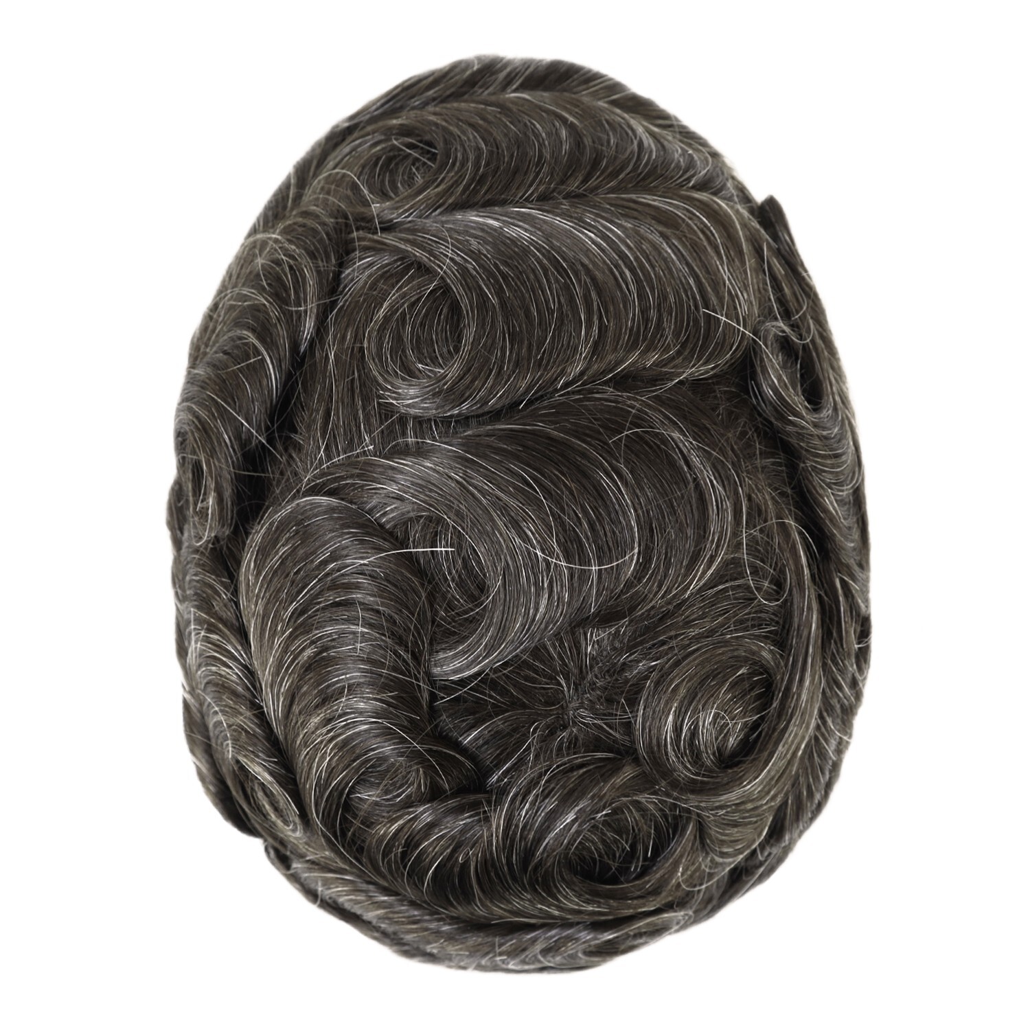 Mens Hair Replacement System All Poly Skin Toupee Knotted Wig Human Hairpiece5”