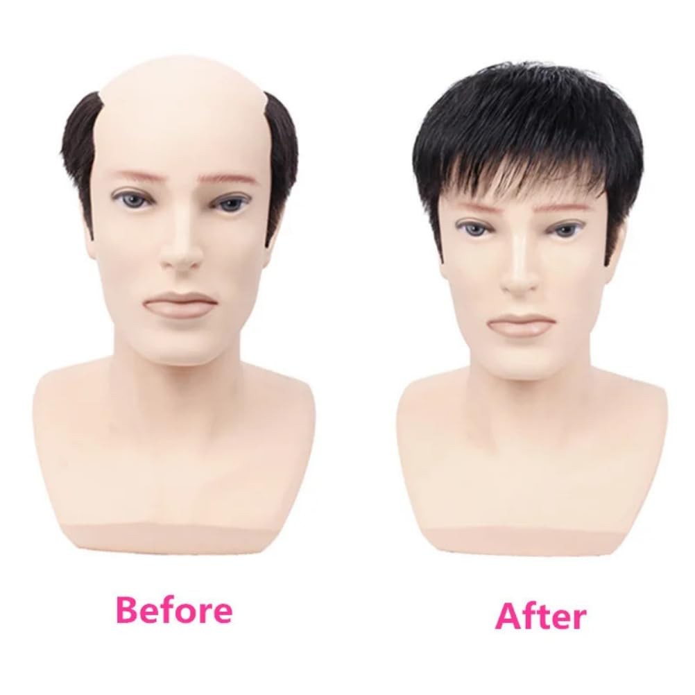 Men’s Wig Hair Replacement Hairpiece, Baldness Wig Pieces, Hair Pieces Short Wig