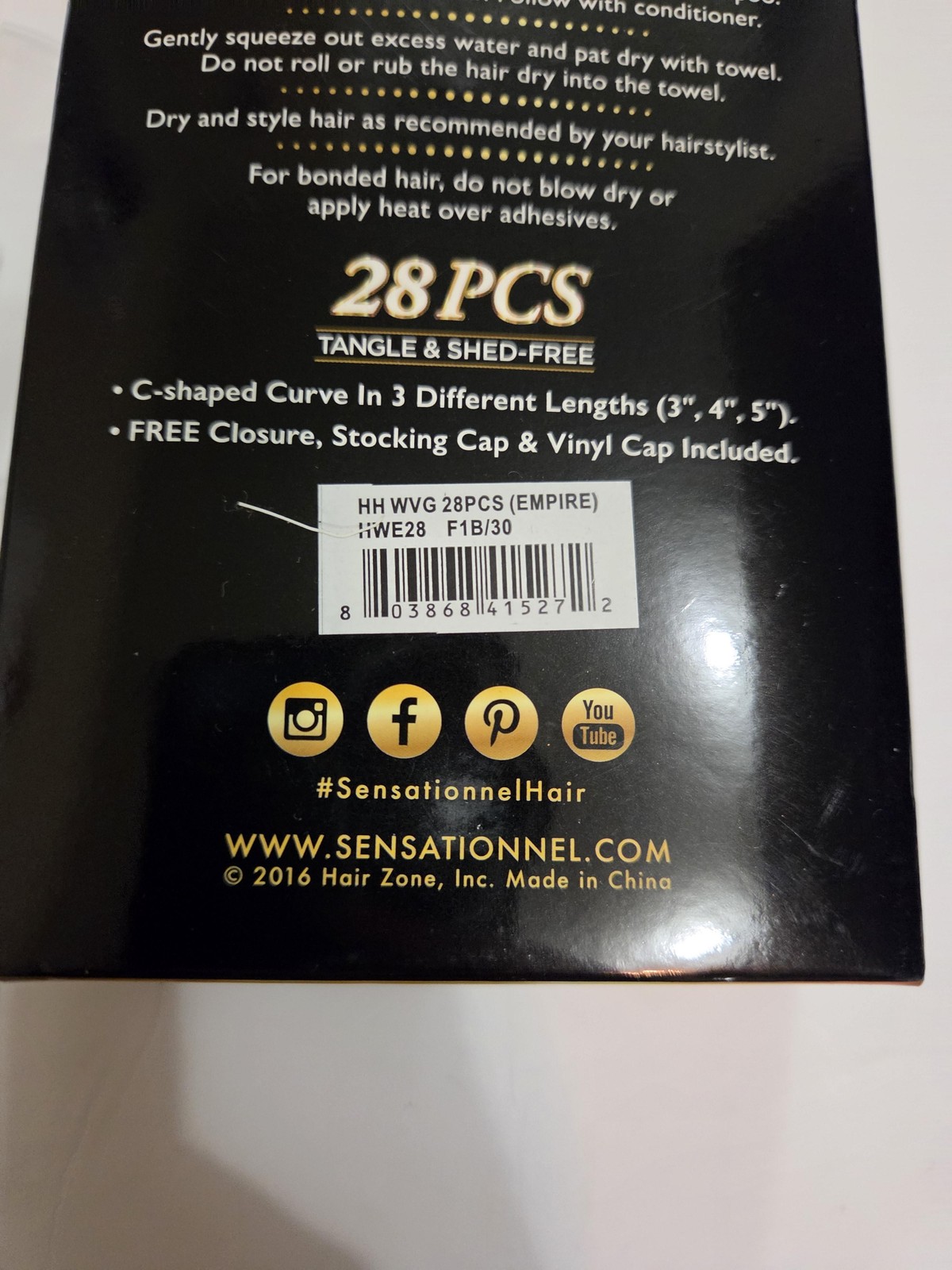 Sensationnel Empire 100% Human Hair Weave 28pcs 3-5in F1B/30 Dark Brown Auburn