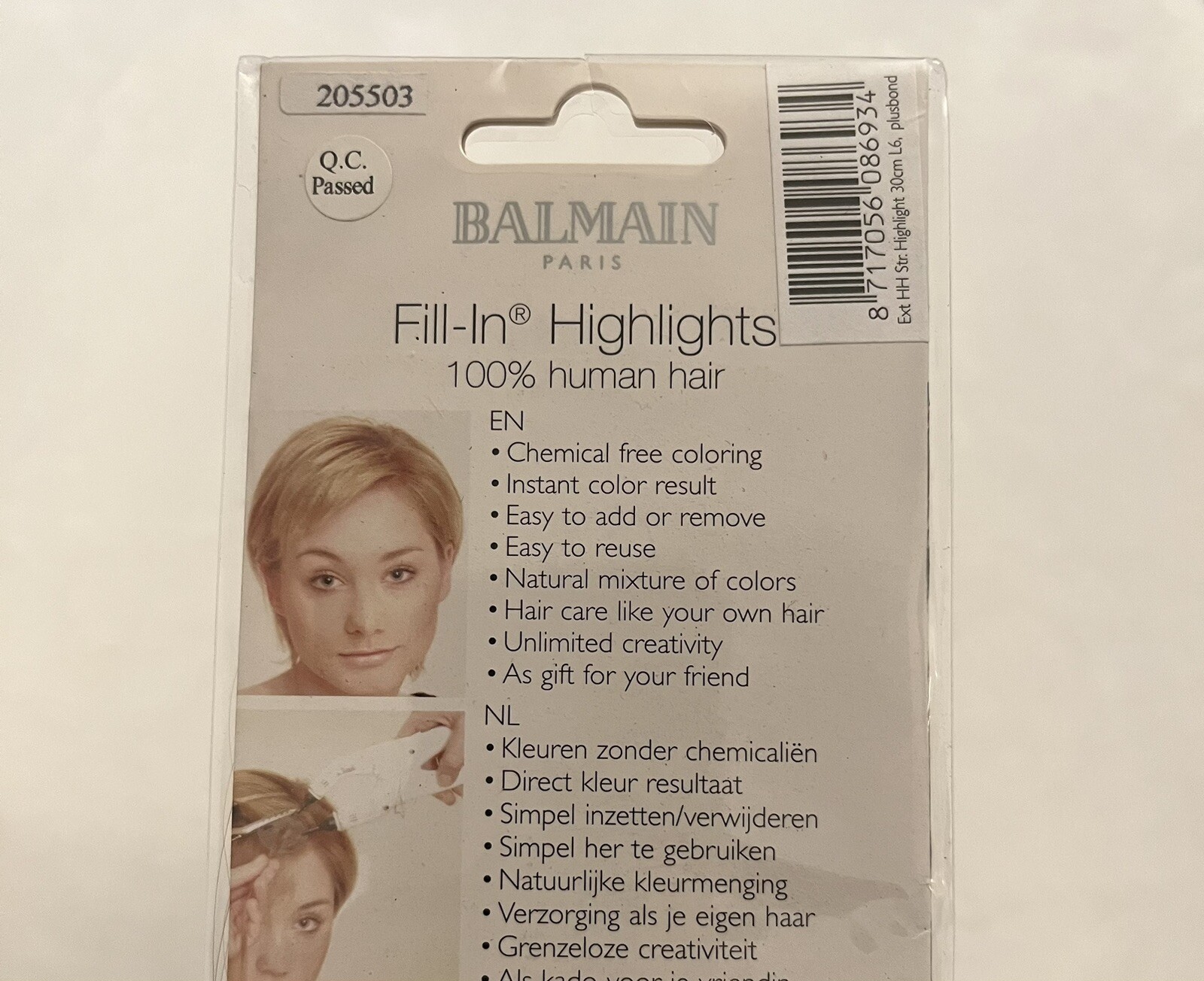 NEW Balmain Highlight Dyeable Human Hair Reusable Extension Plusbond L6/30cm 11″