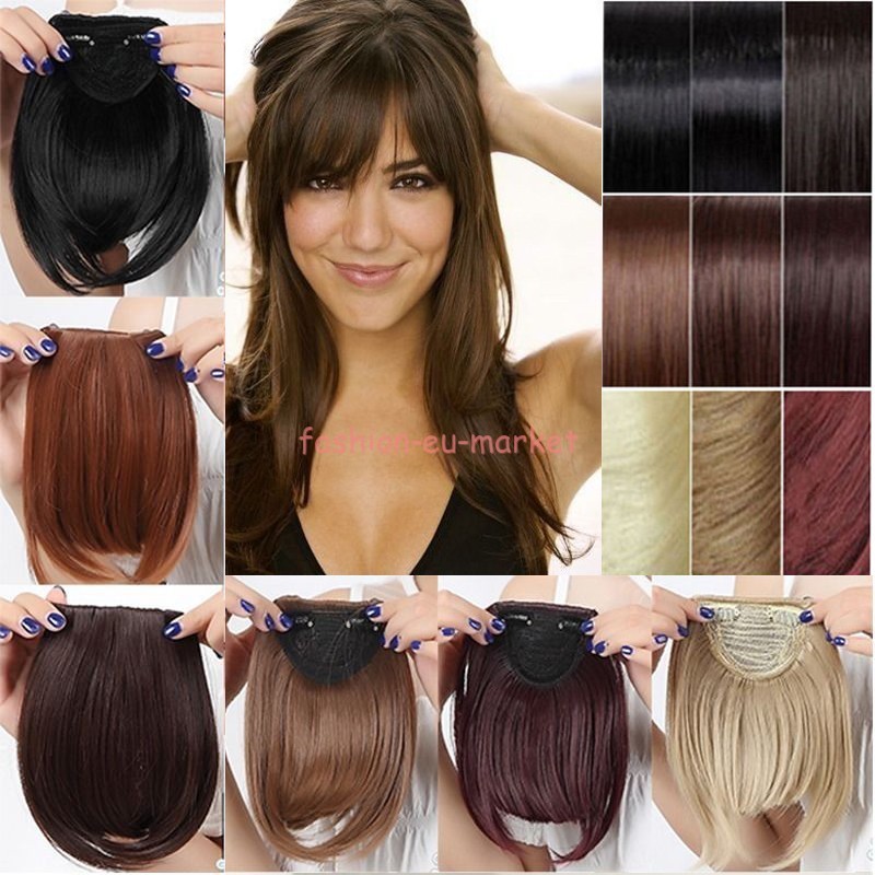 100% Natural Thin Bangs Fringe Clip in Hair Extensions As Human Front Bang Blond
