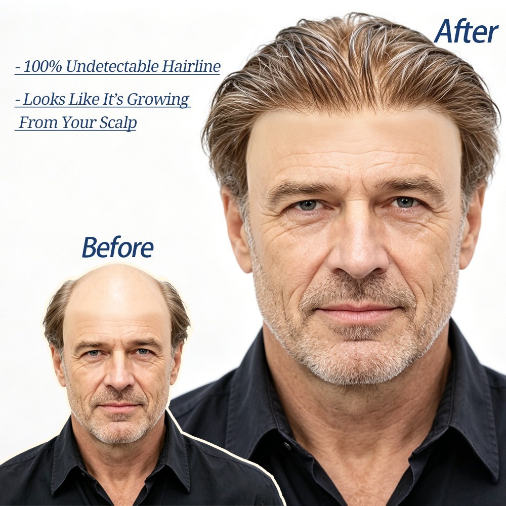 Mens Hair Replacement Ultra Thin Skin Toupee All Colors Hairpieces PU System Wig