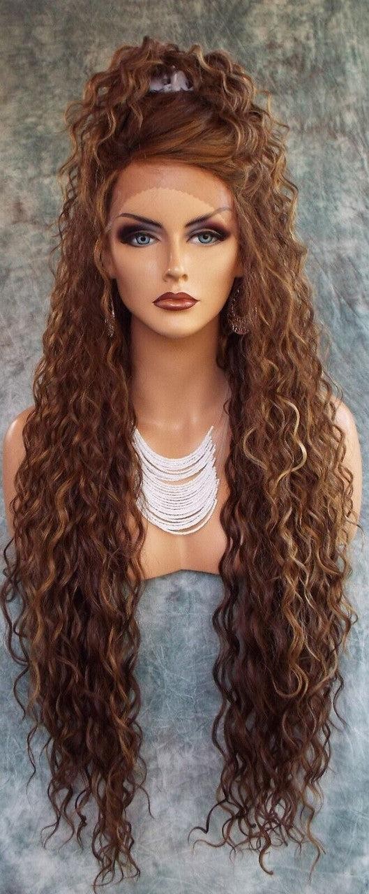36″ X-LONG LACE FRONT DEEP C-PART HIGH HEAT SAFE WIG COLOR FS8.27.613 SEXY 233