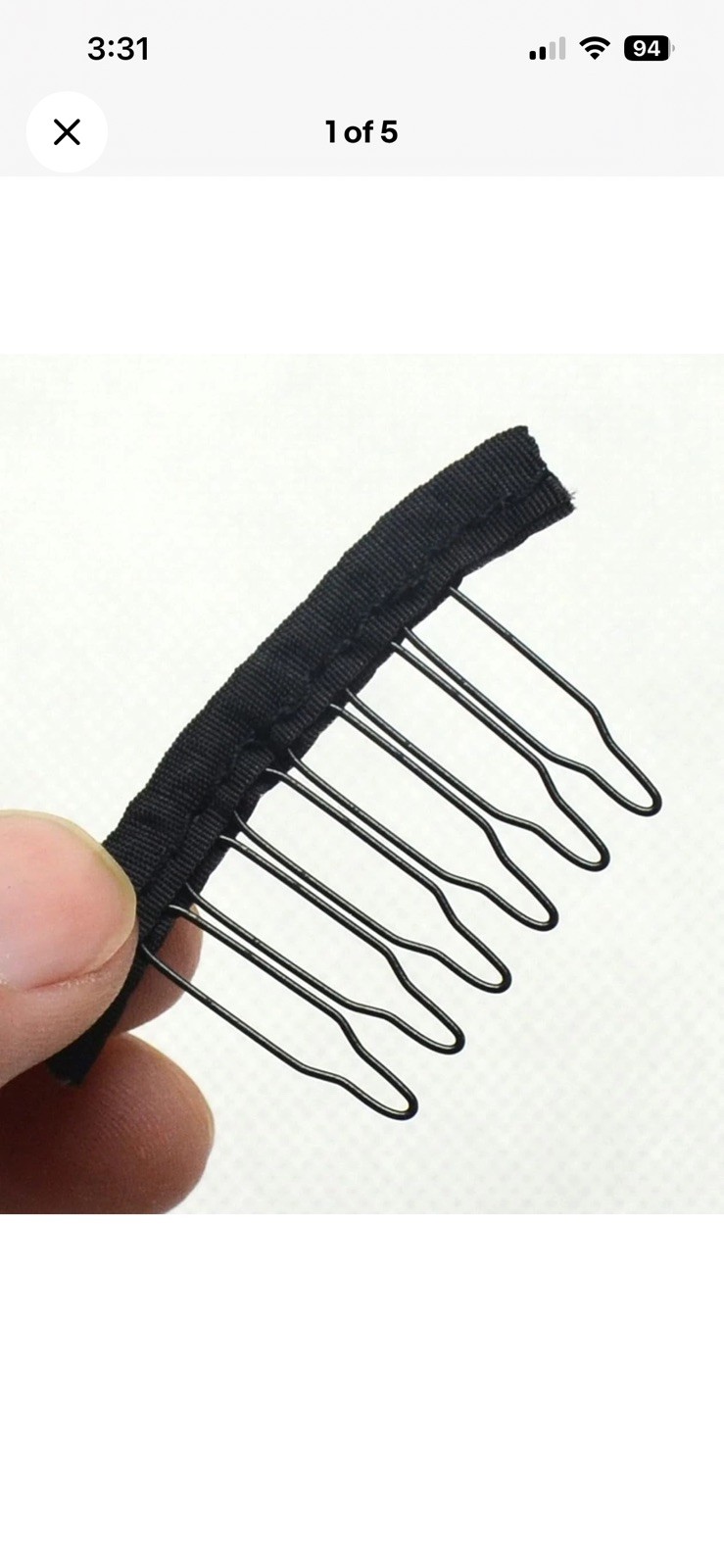 12 pcs Wig Combs for Making Wig,6 Teeth Clips Steel 12 pcs, Black 1-1/4” per pc