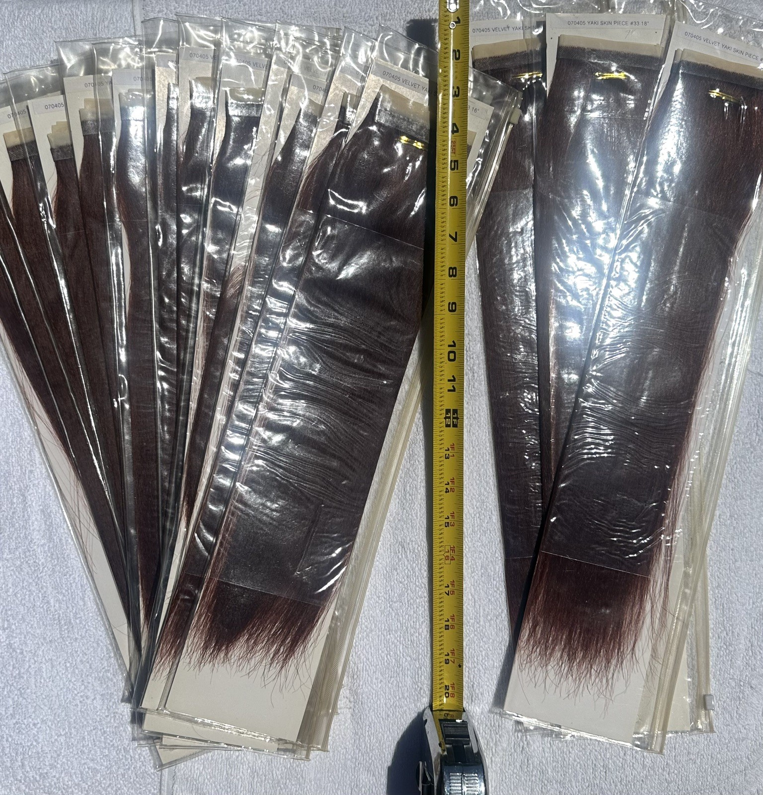 All 14 Pieces Yaki Skin Auburn Red/Brown 20”, 16” 100% Human Hair Extensions #32