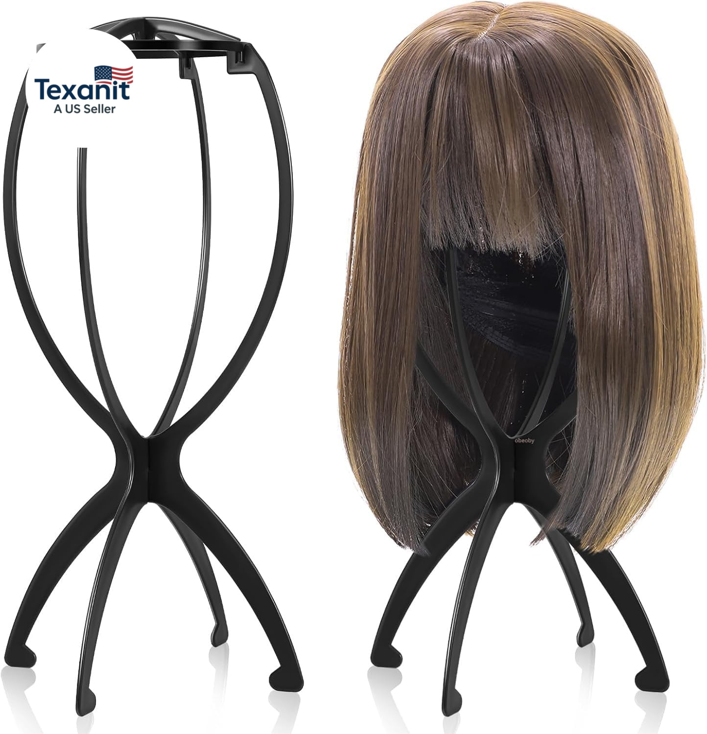 Wig Stand, Portable Wig Holder Wig Head Stand for All Wigs Travel Wig Hair Styli