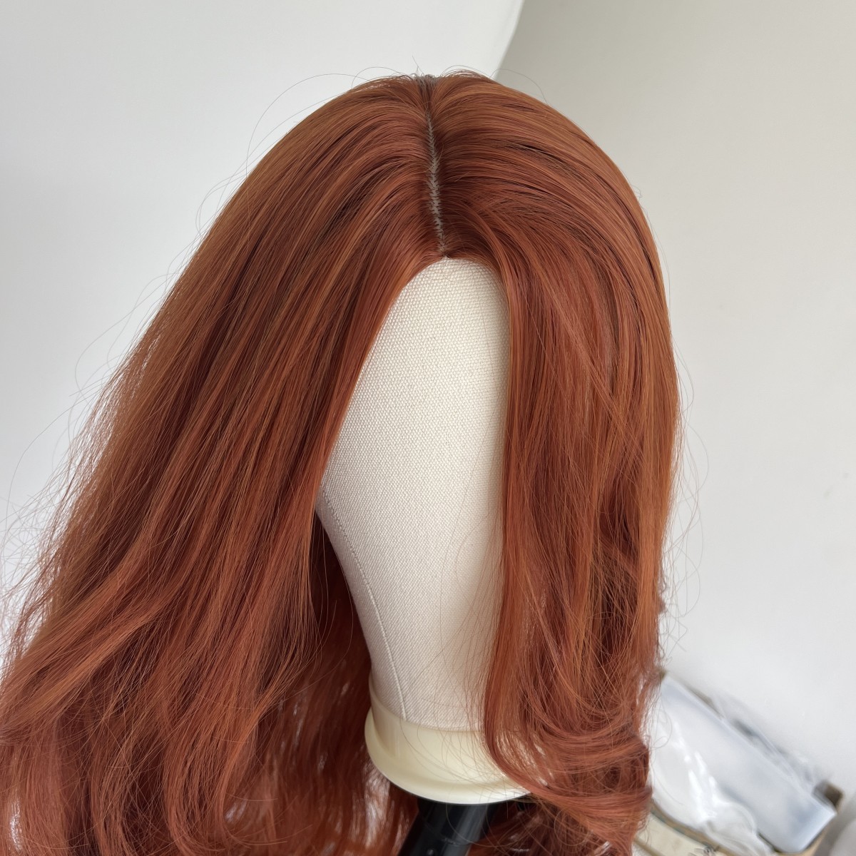 Copper Red Dress Up Wig Long Wavy Synthetic Hair Heat Resistant Women