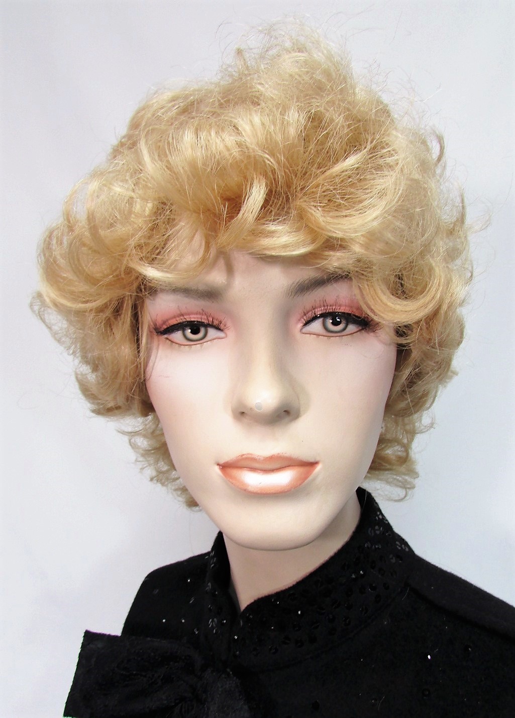 Elura Women Wig Modacrylic Fiber Short Curly Blonde
