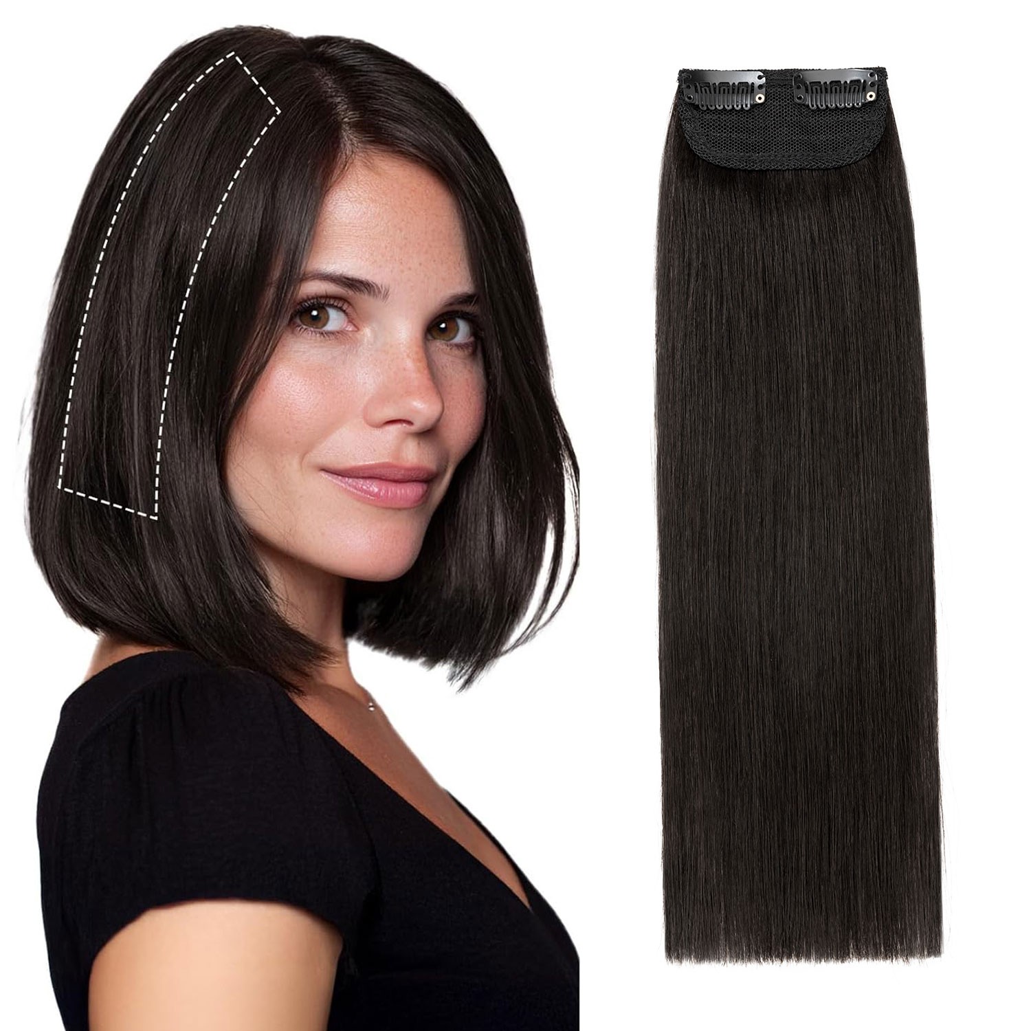 2026 Mini Short Hair Pad Clip In 100% Remy Human Hair Extensions Side Patch Root