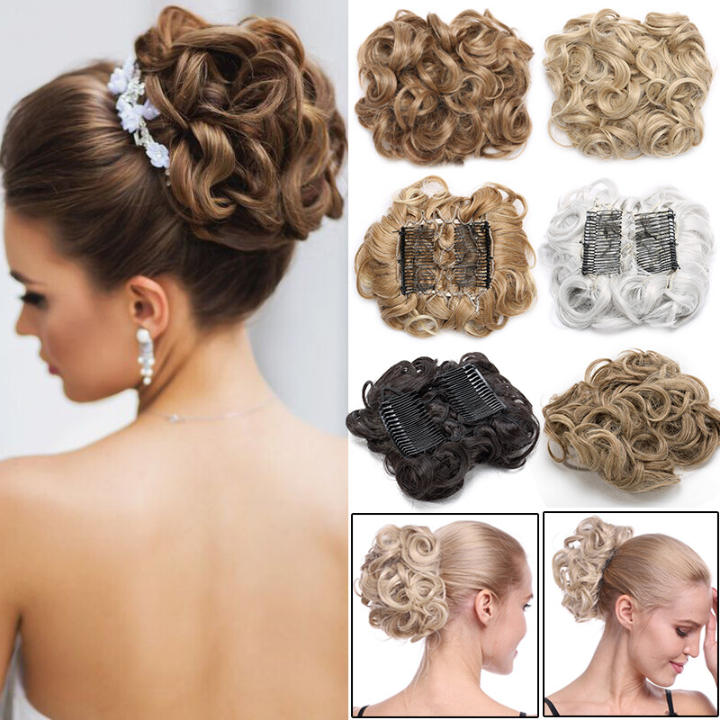 Hair Bun Extension with Messy Chignon Up-do Ponytail Scrunchie Donut Hairpiece