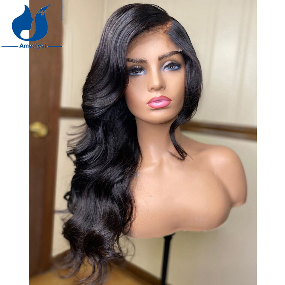 Natural Wavy Brazilian Human Hair 5.5X4.5 PU Silk Base Closure Wig Pre Plucked