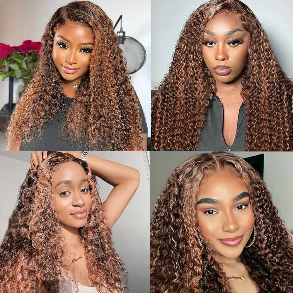 Wahairse Human Hair Bundles Jerry Curly P4/30 Color Human Hair Unprocessed