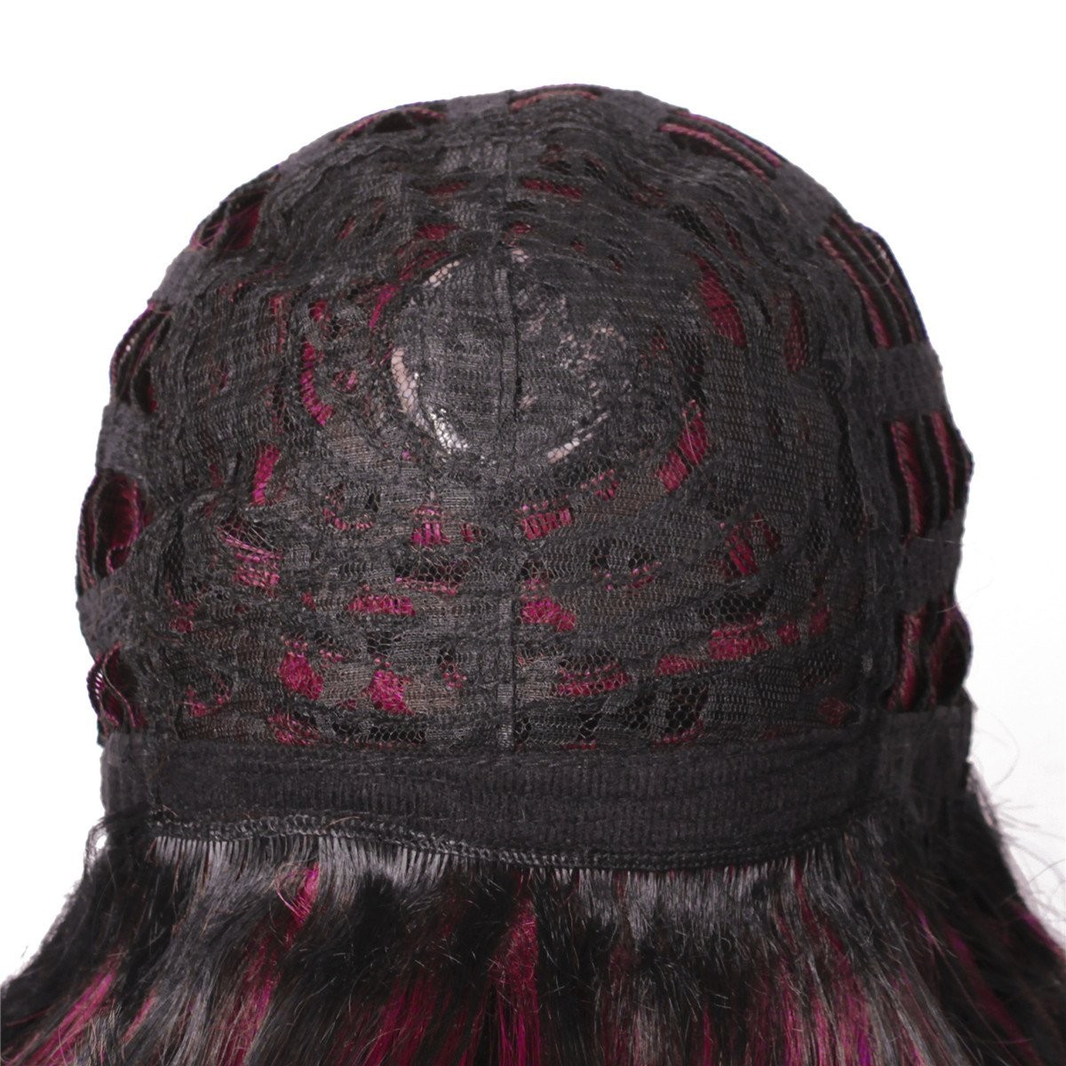 Long Curly Multi-Color Cosplay Wig with 2 Ponytails Black with Red